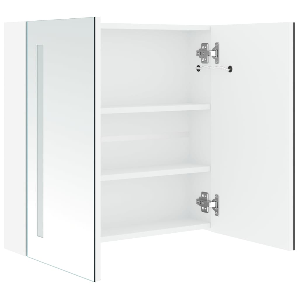 tükrös fürdőszobaszekrény LED világítással 62 x 14 x 62 cm