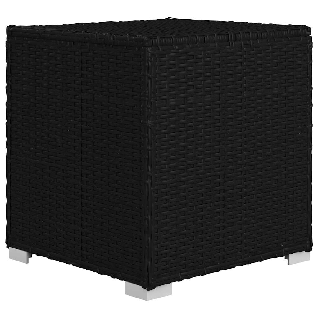 Kerti Napozóágyak párnával 3 pcs Fekete Poli rattan