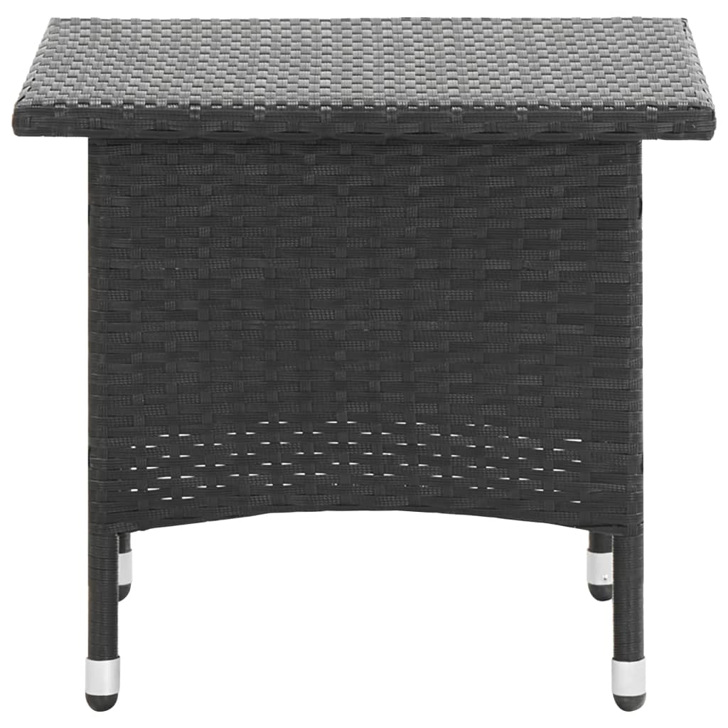 fekete polyrattan teázóasztal 50 x 50 x 47 cm