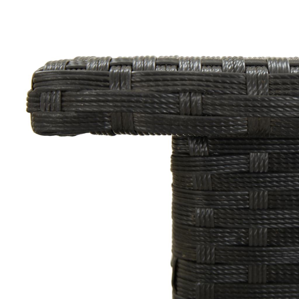 fekete polyrattan teázóasztal 50 x 50 x 47 cm