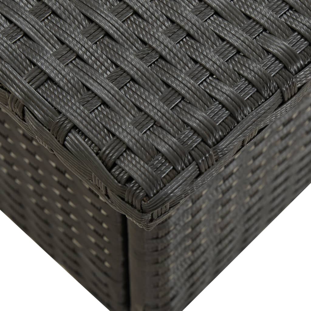 fekete polyrattan teázóasztal 50 x 50 x 47 cm