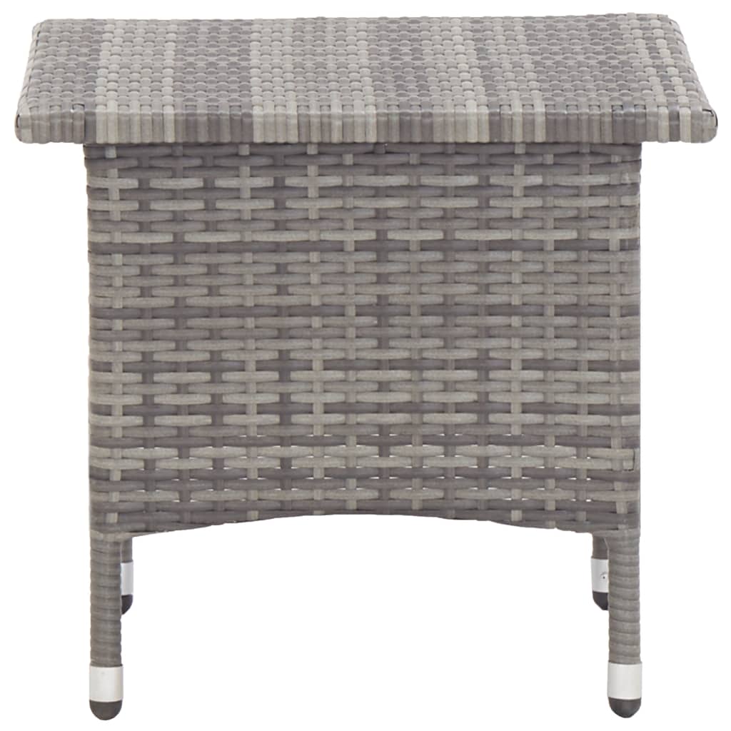 szürke polyrattan teázóasztal 50 x 50 x 47 cm