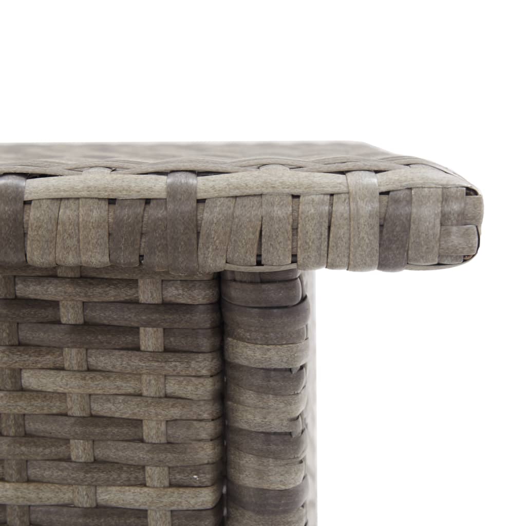 szürke polyrattan teázóasztal 50 x 50 x 47 cm