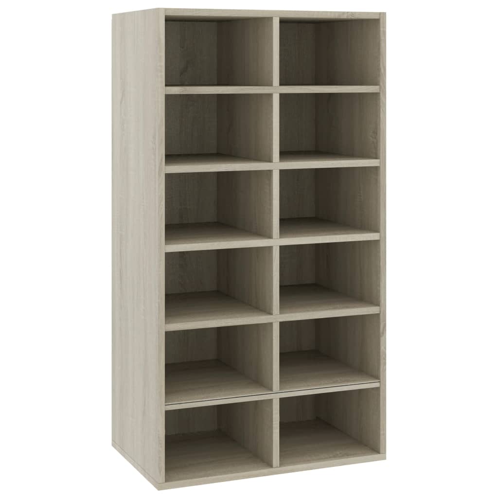 sonoma tölgy színű szerelt fa cipőtartó 54 x 34 x 100,5 cm