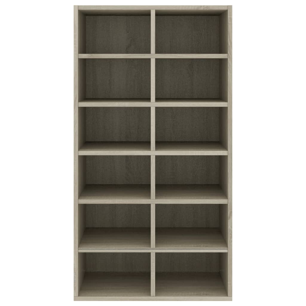 sonoma tölgy színű szerelt fa cipőtartó 54 x 34 x 100,5 cm