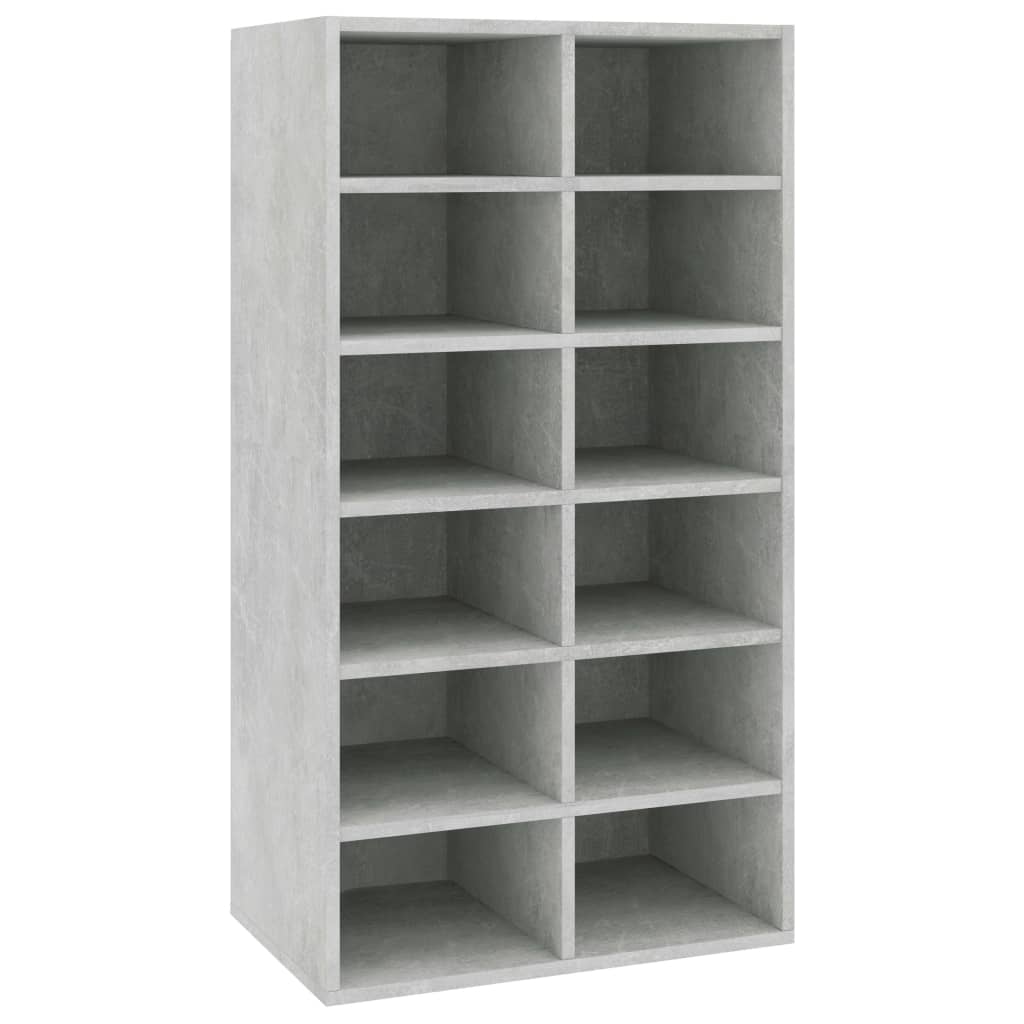 betonszürke szerelt fa cipőtartó 54 x 34 x 100,5 cm
