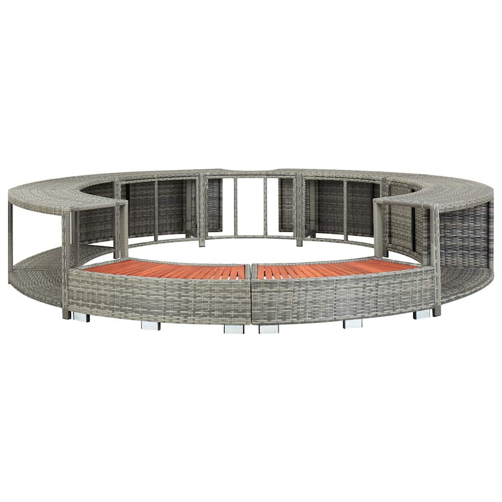 szürke polyrattan jakuzzi-keret