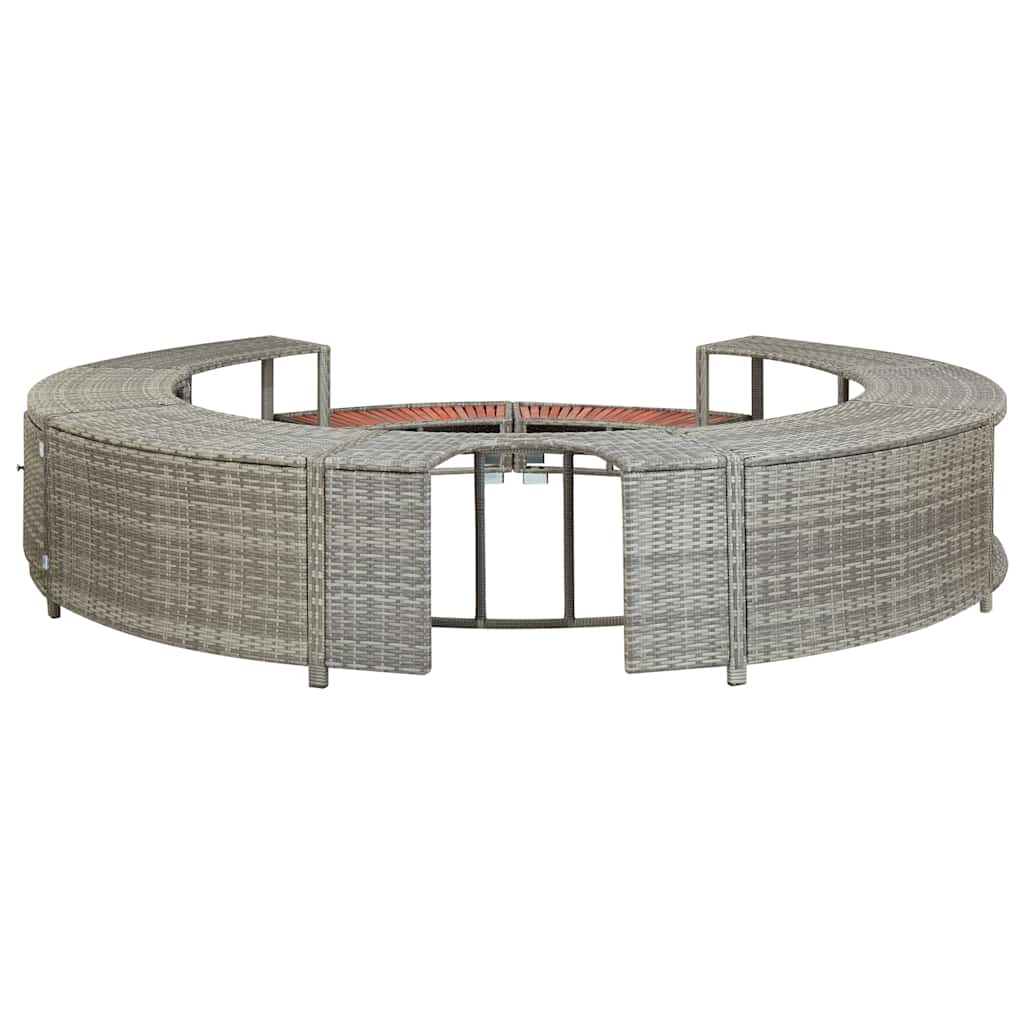 szürke polyrattan jakuzzi-keret
