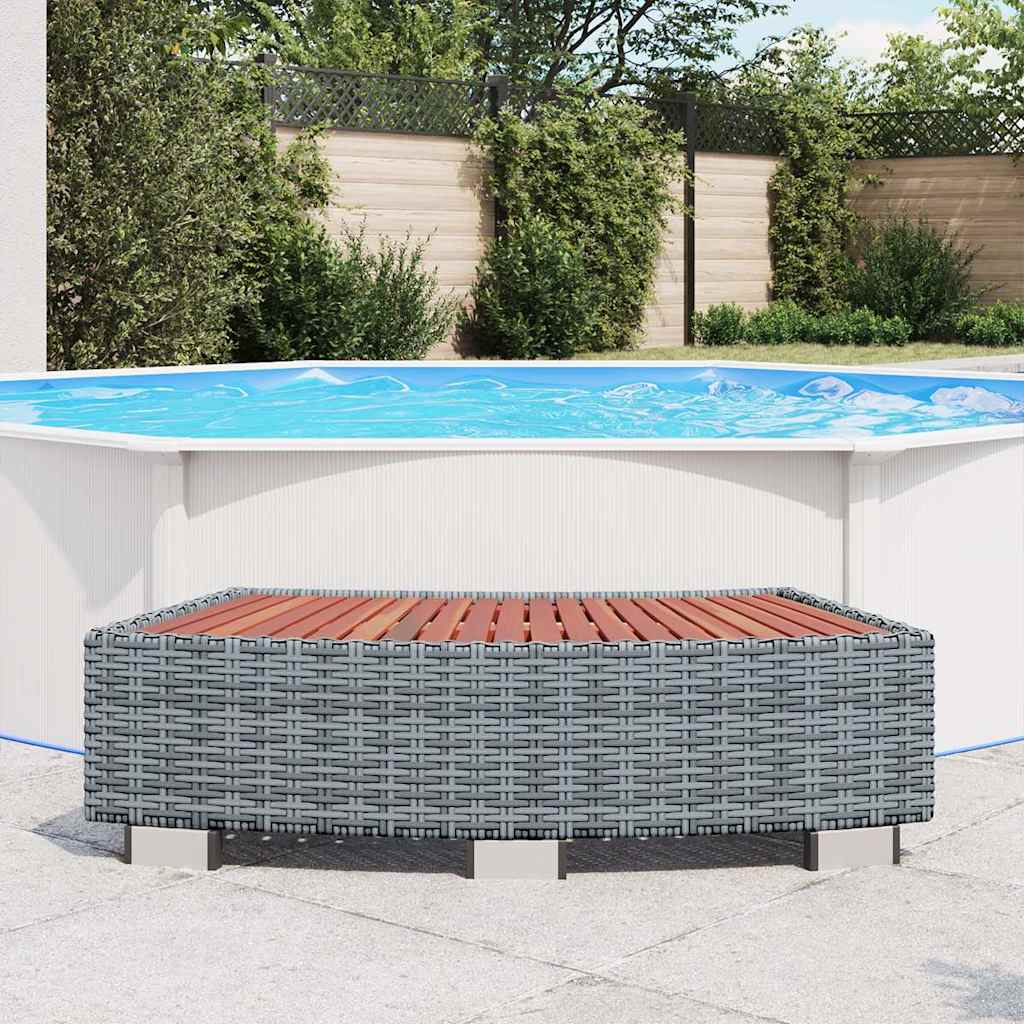 szürke polyrattan spa fellépő 92 x 45 x 25 cm
