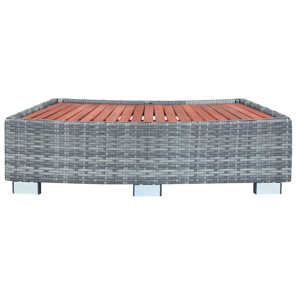 szürke polyrattan spa fellépő 92 x 45 x 25 cm