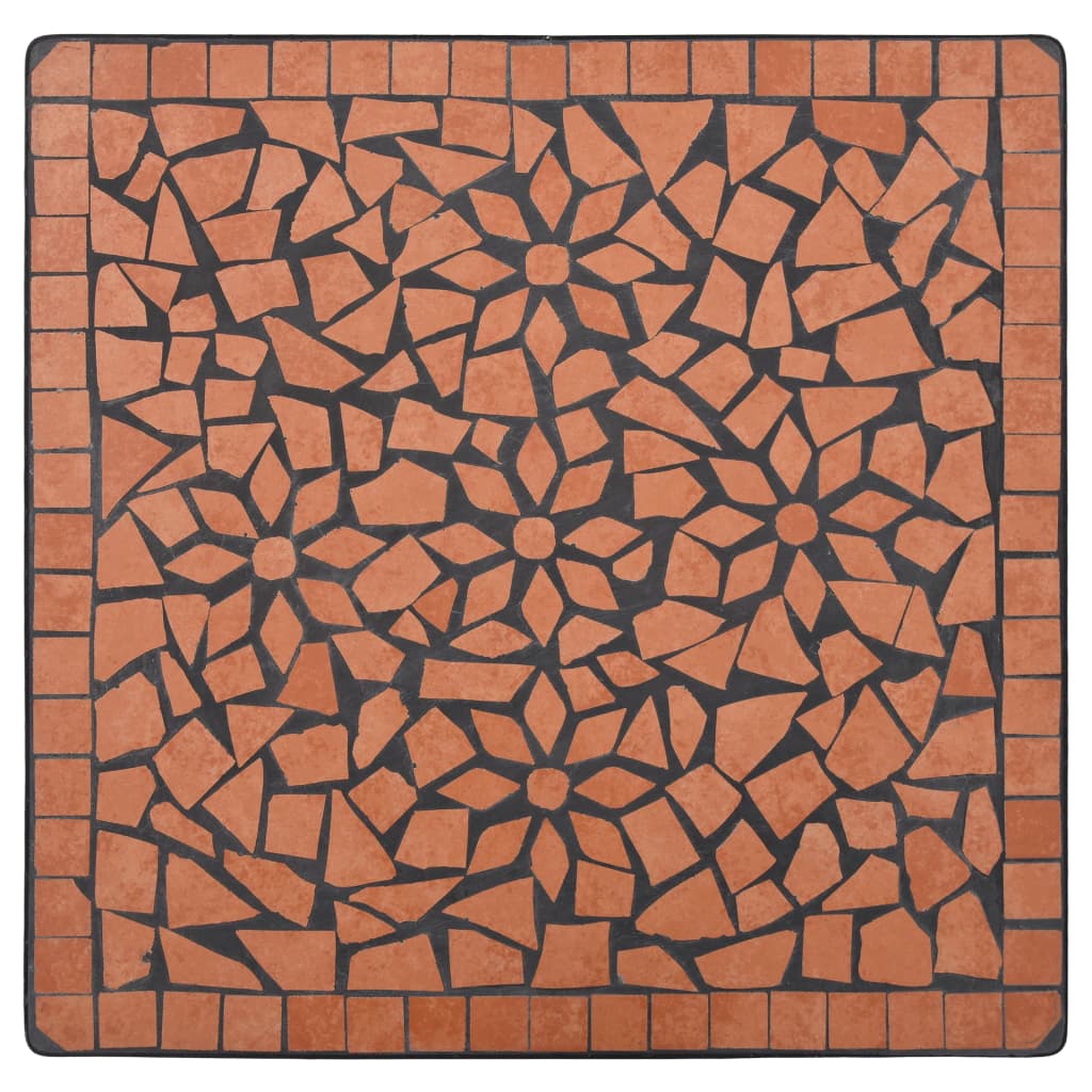 terrakotta mozaikos bisztróasztal 60 cm