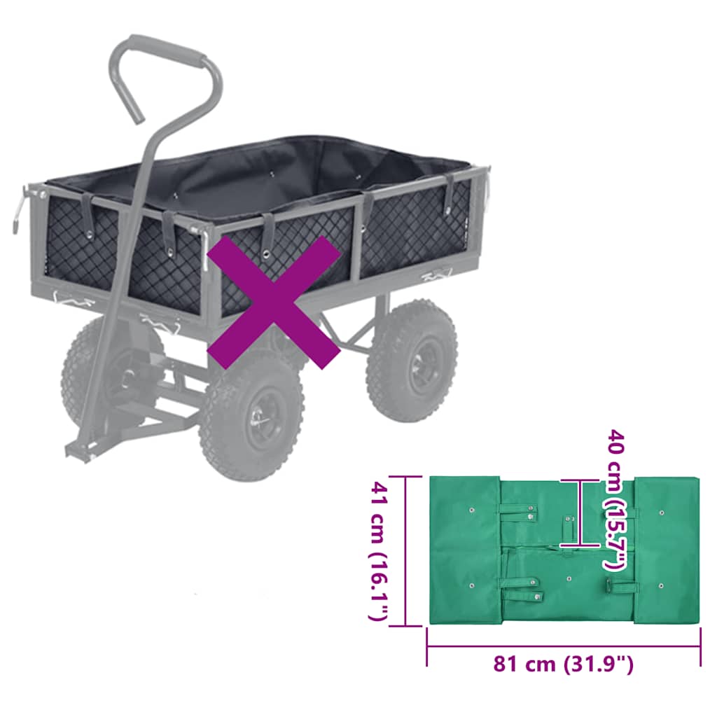 zöld szövet kerti kocsi bélés