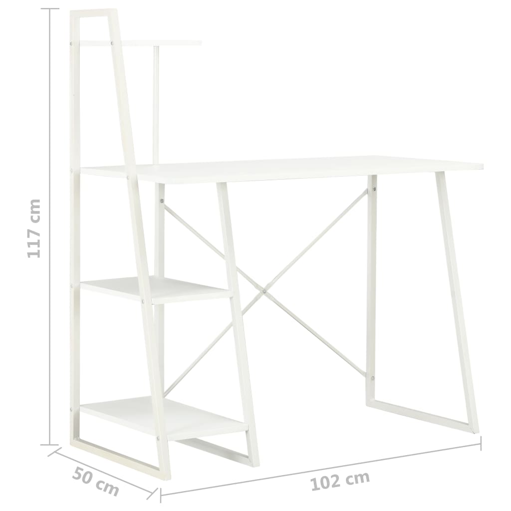 fehér íróasztal polcrendszerrel 102 x 50 x 117 cm