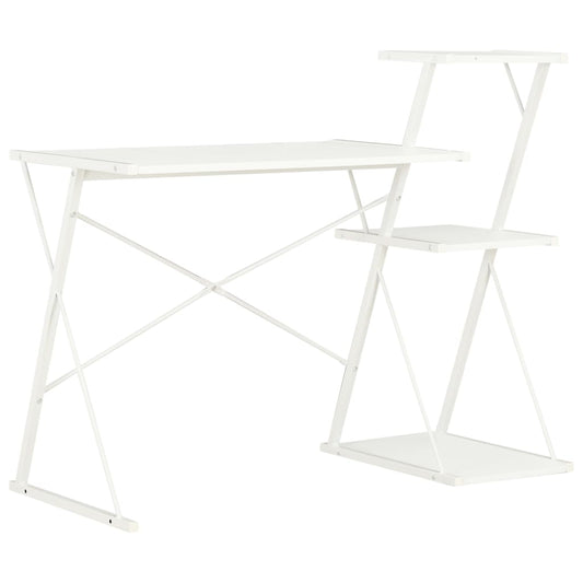 fehér íróasztal polccal 116 x 50 x 93 cm