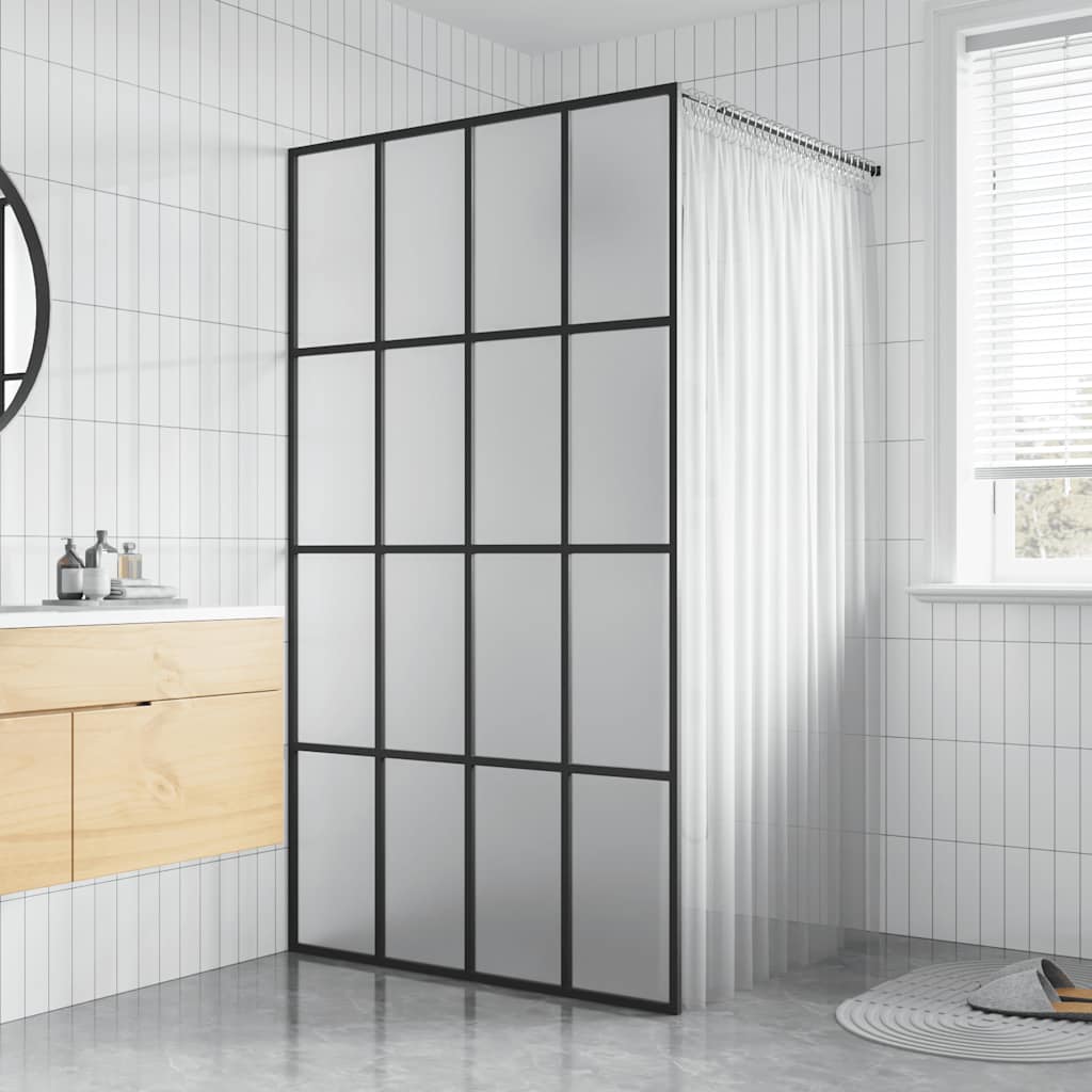 homályosított edzett üveg zuhanyfal 100 x 195 cm