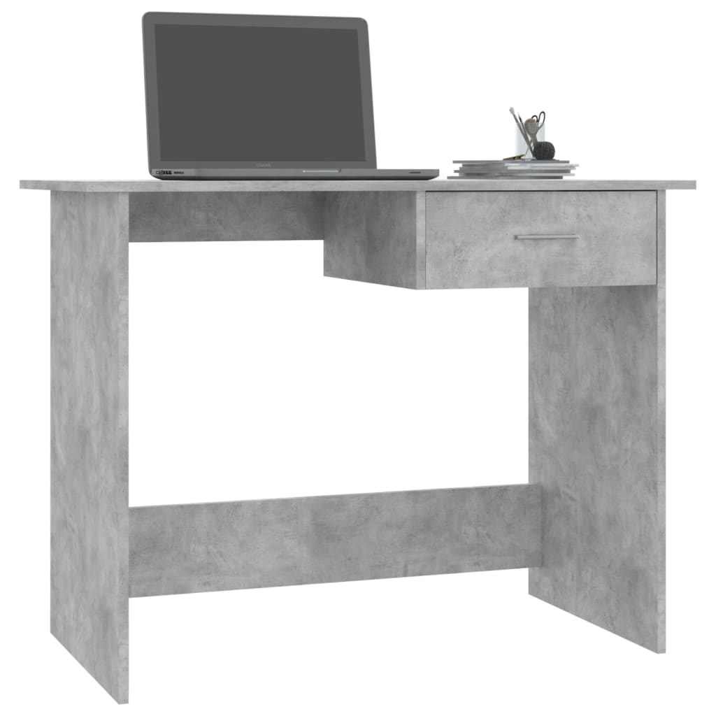 betonszürke szerelt fa íróasztal 100 x 50 x 76 cm