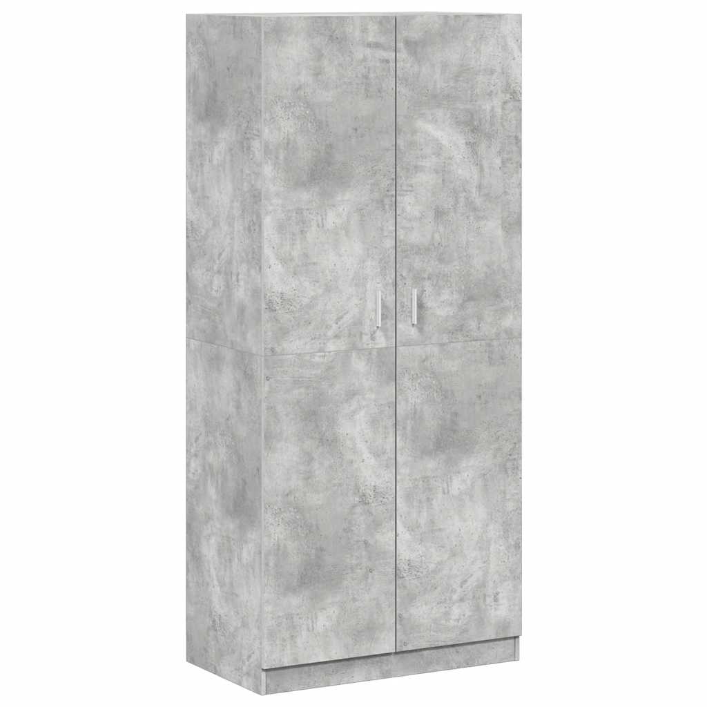 betonszürke szerelt fa ruhásszekrény 90 x 52 x 200 cm
