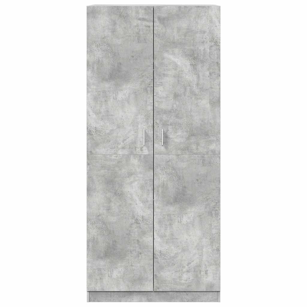 betonszürke szerelt fa ruhásszekrény 90 x 52 x 200 cm