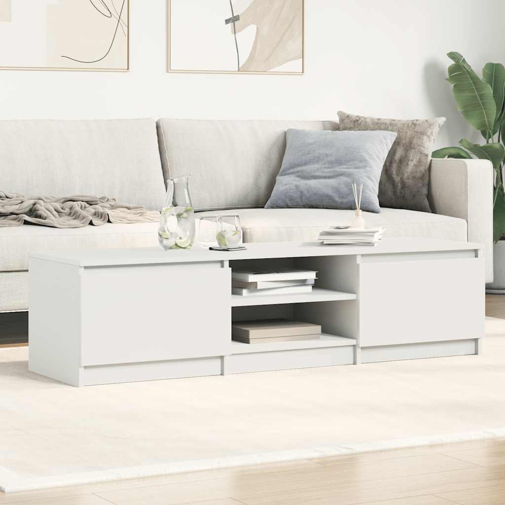fehér szerelt fa TV-szekrény 140 x 40 x 35,5 cm