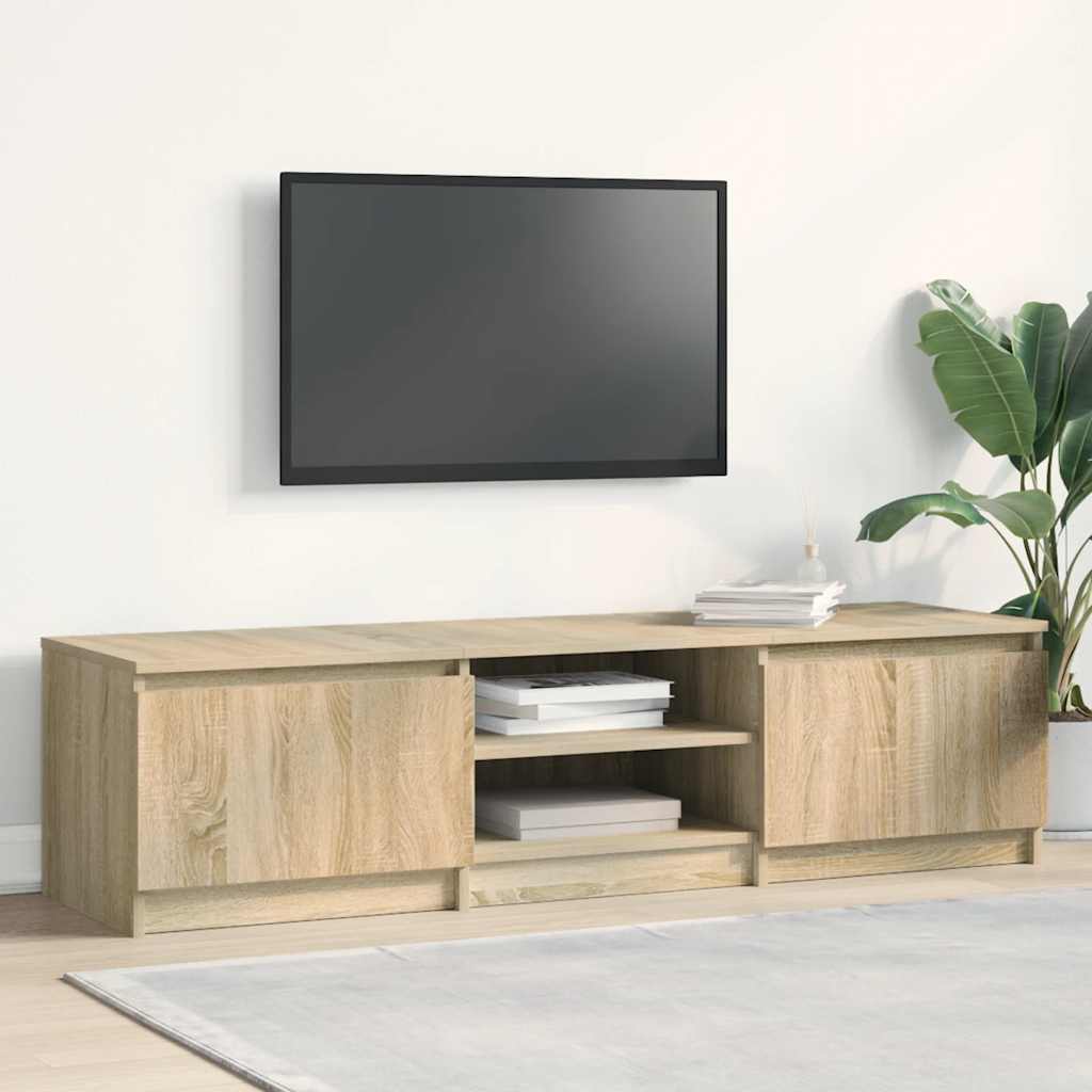 sonoma tölgy színű szerelt fa TV-szekrény 140 x 40 x 35,5 cm