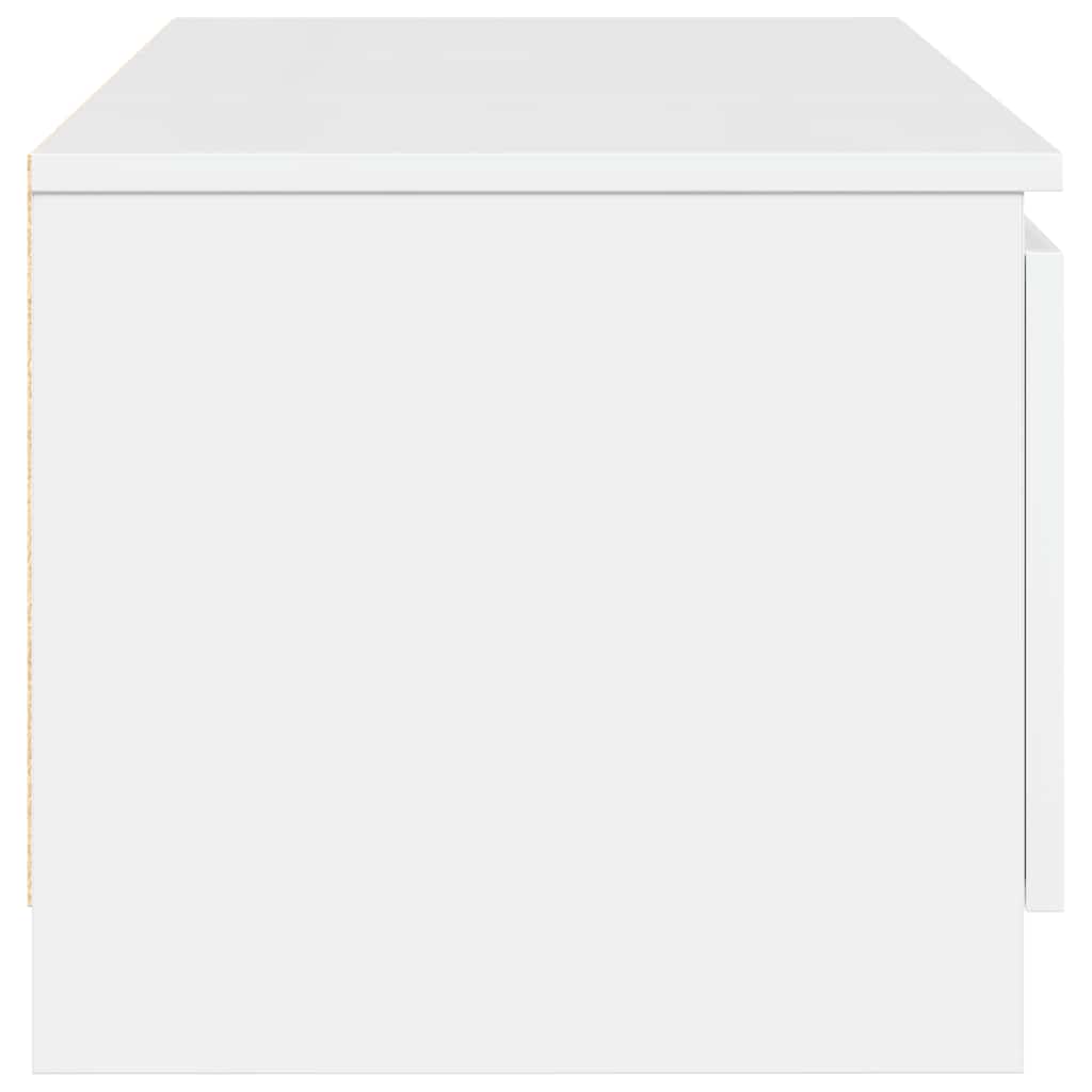 magasfényű fehér szerelt fa TV-szekrény 140 x 40 x 35,5 cm