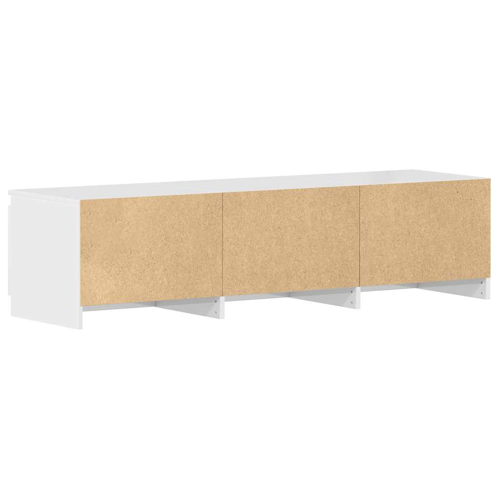 magasfényű fehér szerelt fa TV-szekrény 140 x 40 x 35,5 cm