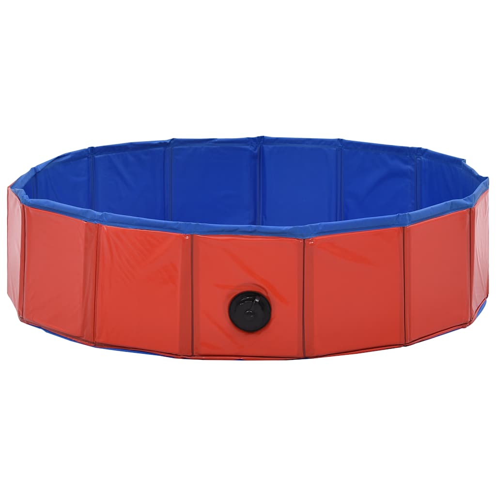összehajtható piros PVC kutyamedence 80 x 20 cm