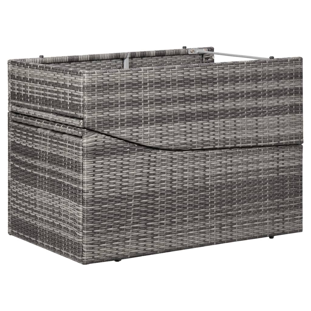 szürke polyrattan napozóágy párnával