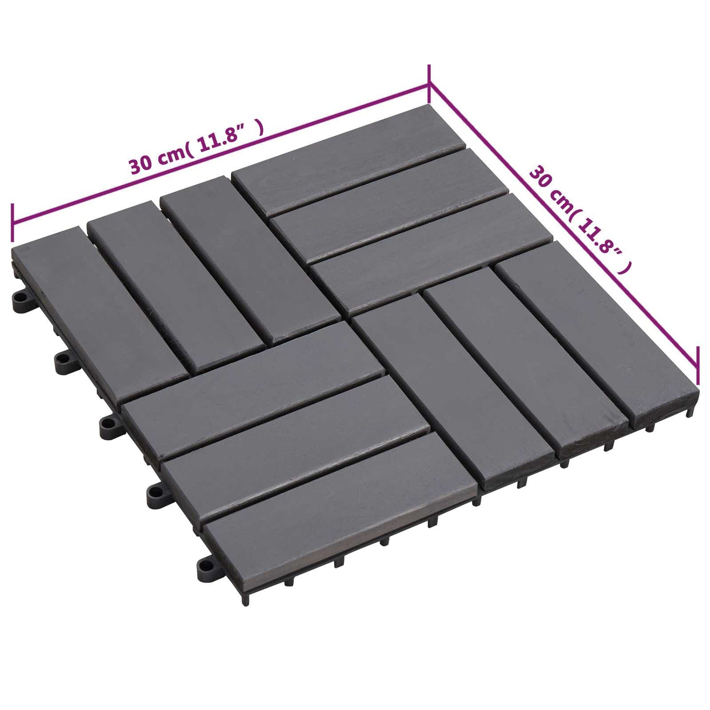 Faszegély járólap 10 pcs Szürke 30 x 30 cm Akácfa