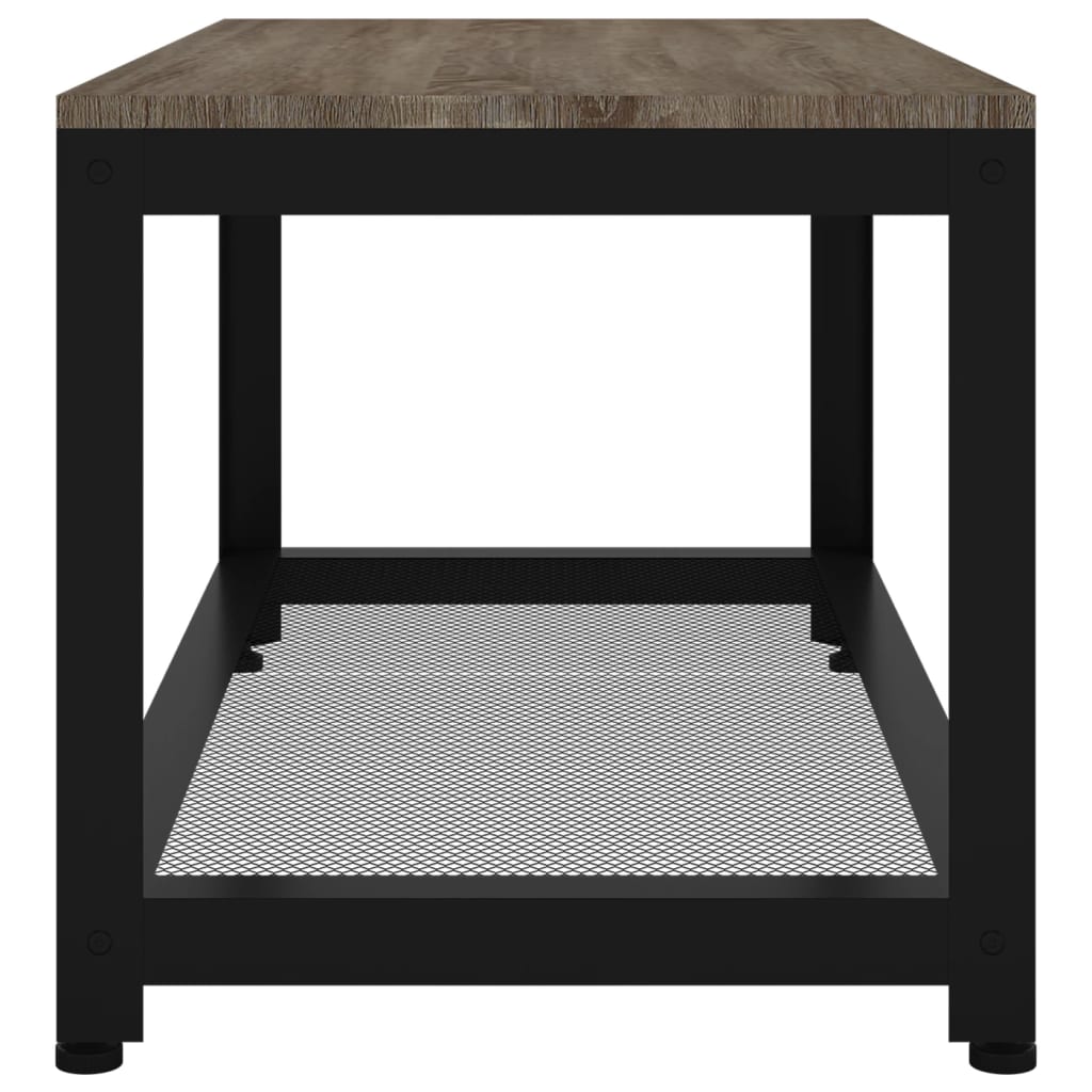 szürke és fekete MDF és vas dohányzóasztal 90x45x45 cm