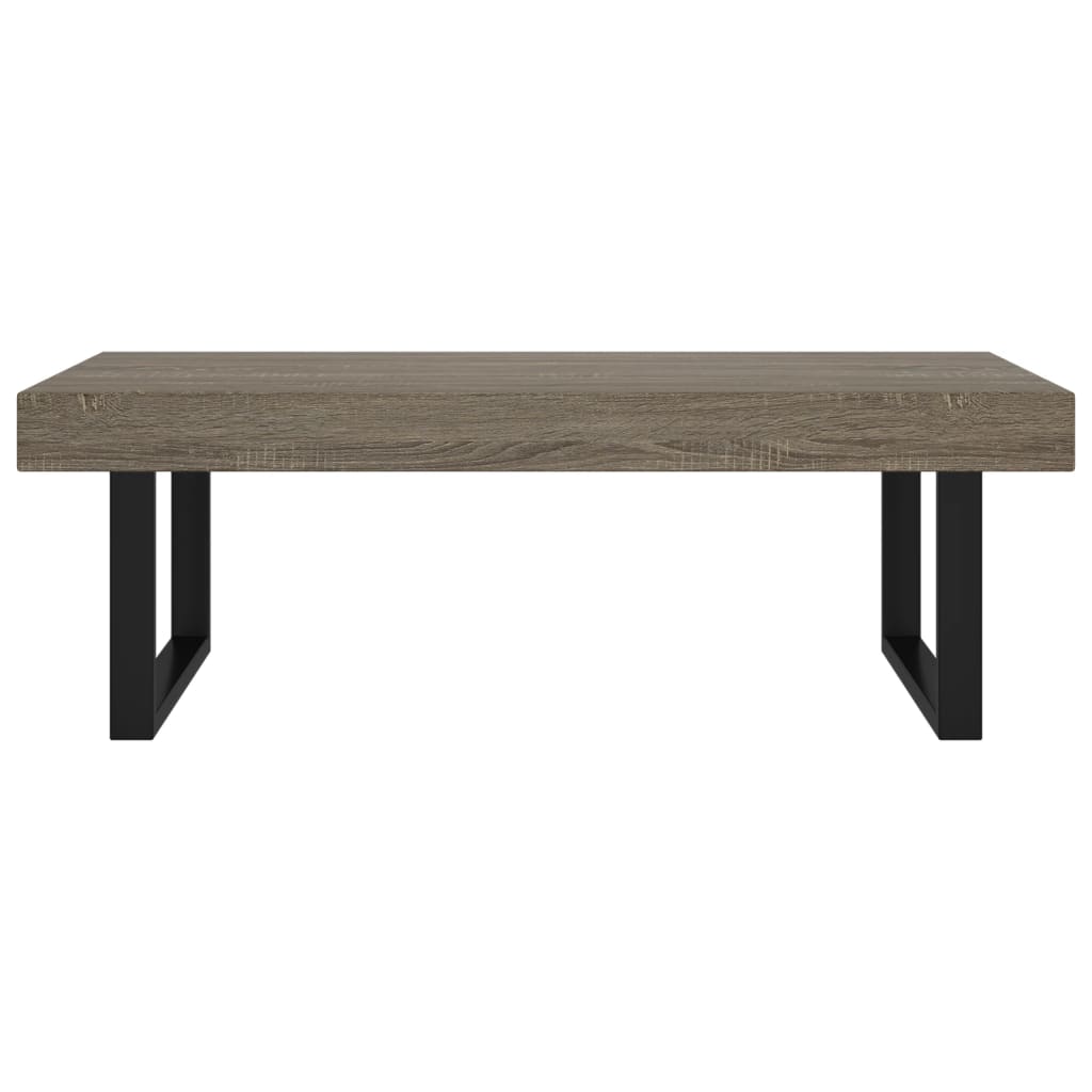 szürke és fekete MDF és vas dohányzóasztal 120x60x40 cm