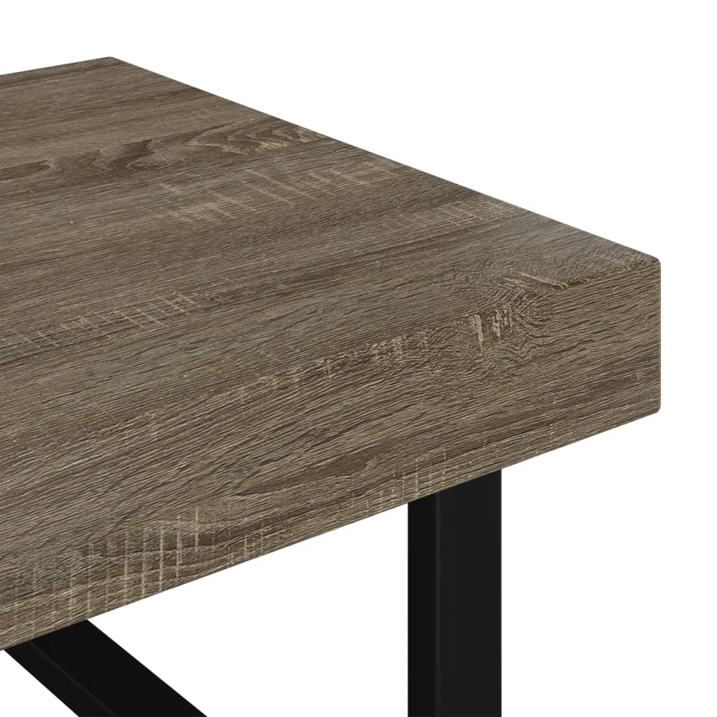 szürke és fekete MDF és vas dohányzóasztal 120x60x40 cm