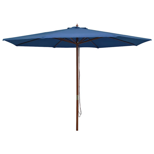 kék kültéri napernyő farúddal 350 cm