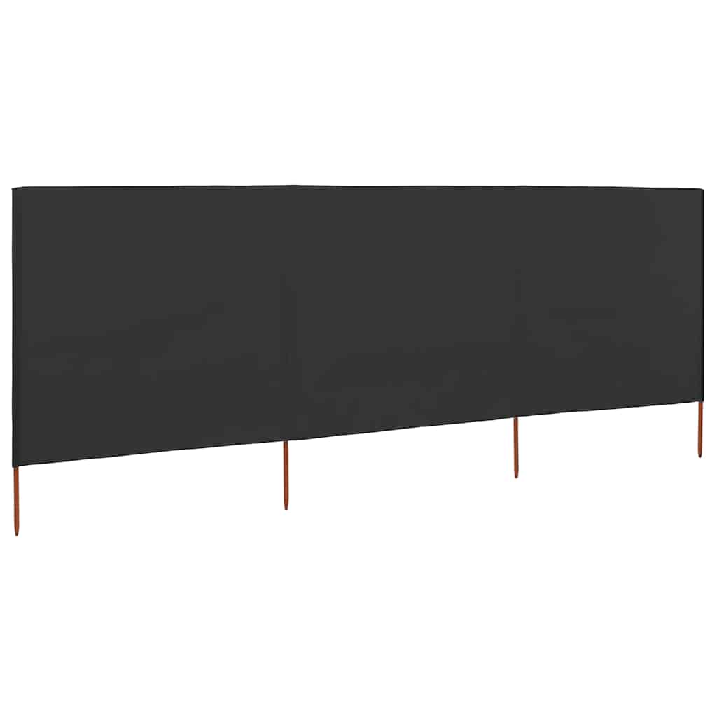 antracitszürke szövet 3-paneles szélfogó 400 x 160 cm