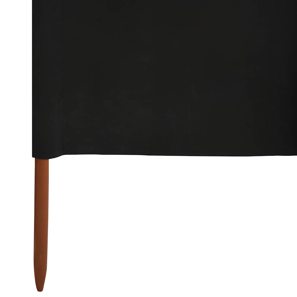 fekete szövet 6-paneles szélfogó 800 x 160 cm