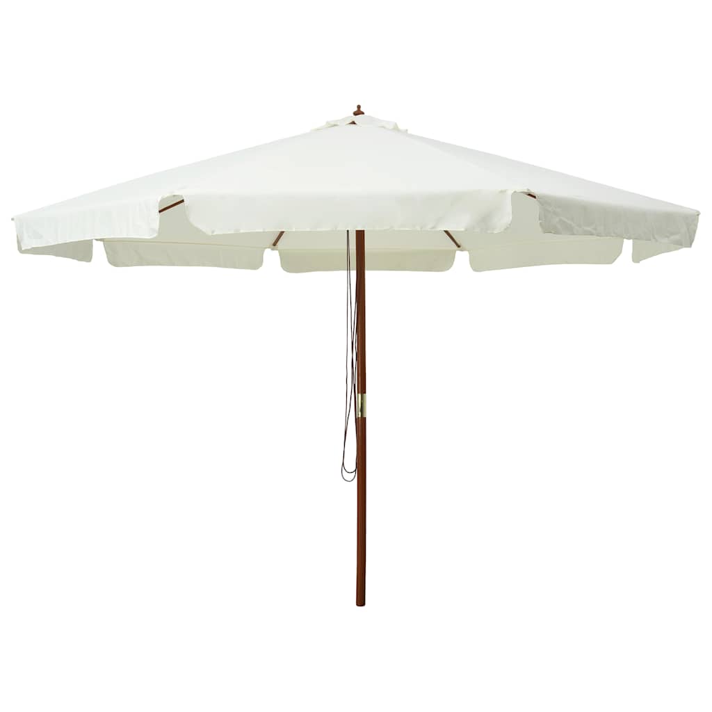 homokfehér kültéri napernyő farúddal 330 cm