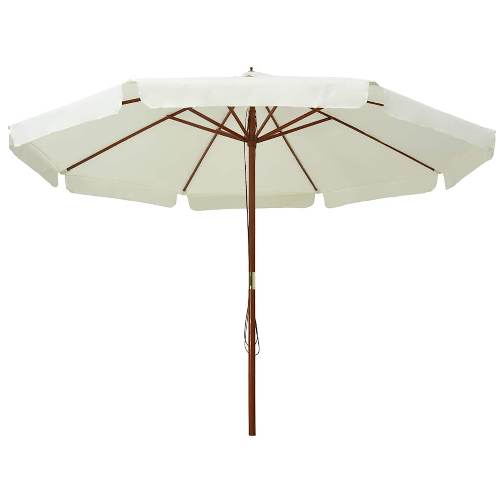 homokfehér kültéri napernyő farúddal 330 cm