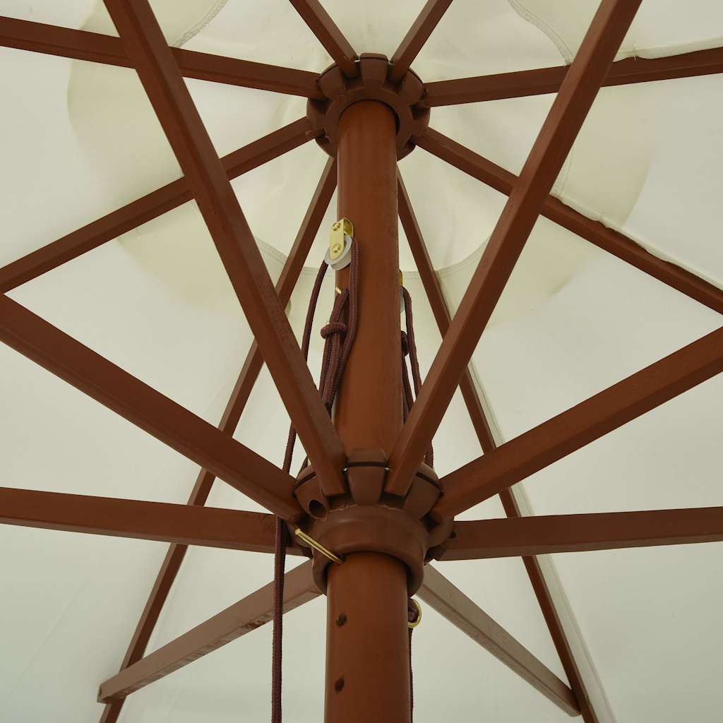 homokfehér kültéri napernyő farúddal 330 cm