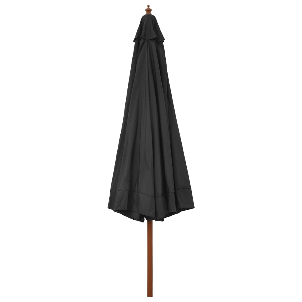 antracitszürke kültéri napernyő farúddal 330 cm