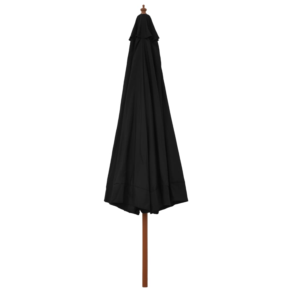 fekete kültéri napernyő farúddal 330 cm