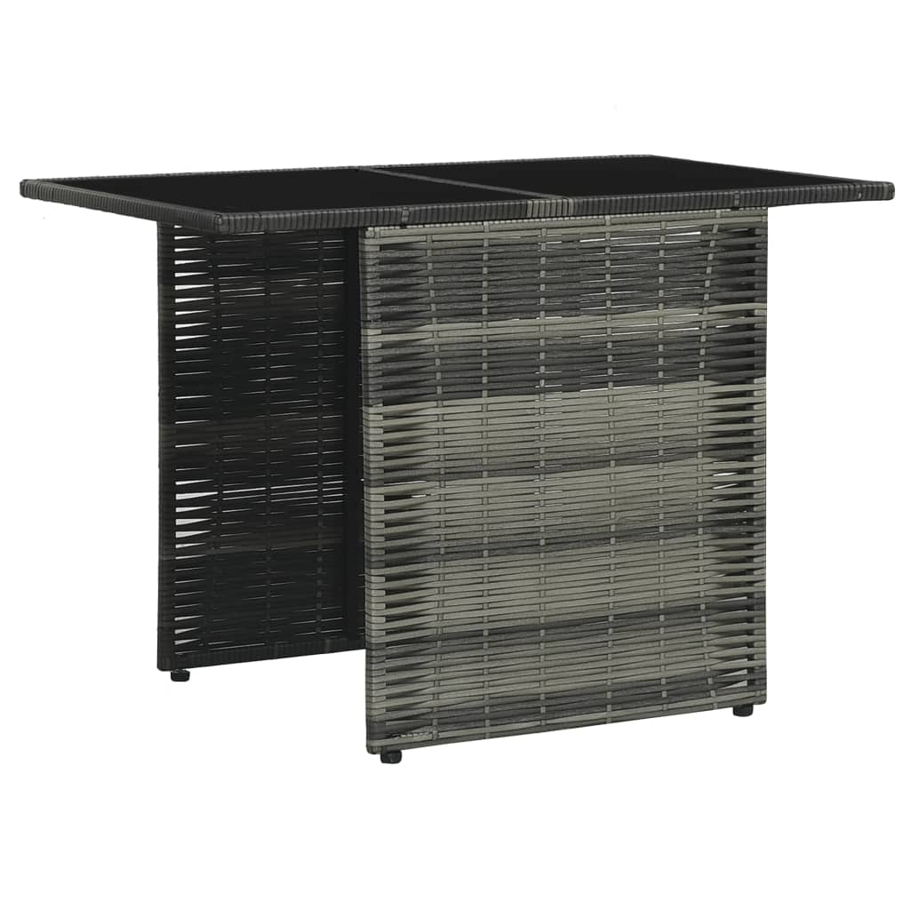 3-részes szürke polyrattan bisztrószett párnákkal