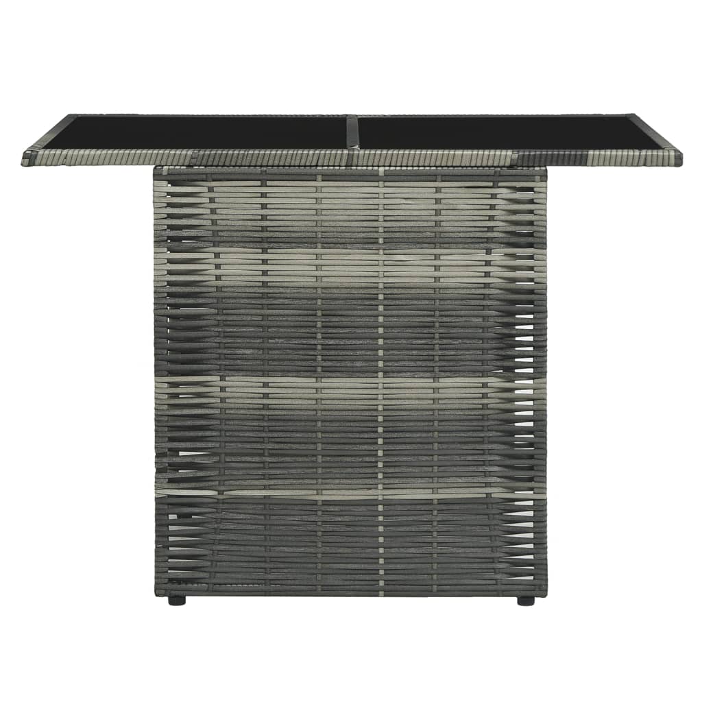 3-részes szürke polyrattan bisztrószett párnákkal