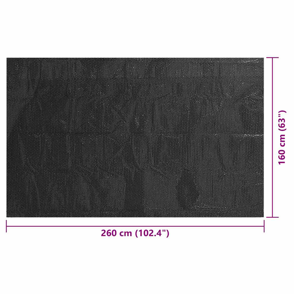 fekete polietilén medencetakaró 260 x 160 cm