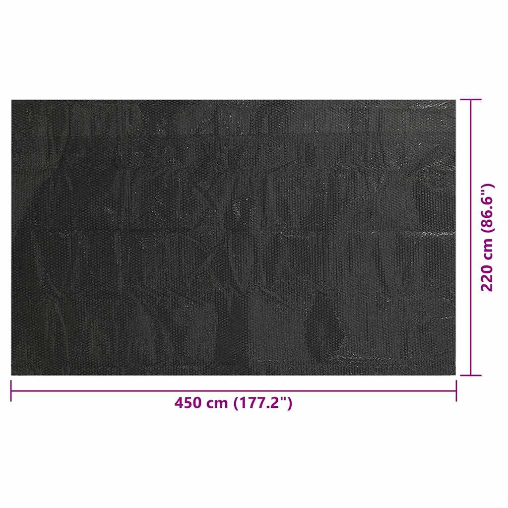 fekete polietilén medencetakaró 450 x 220 cm