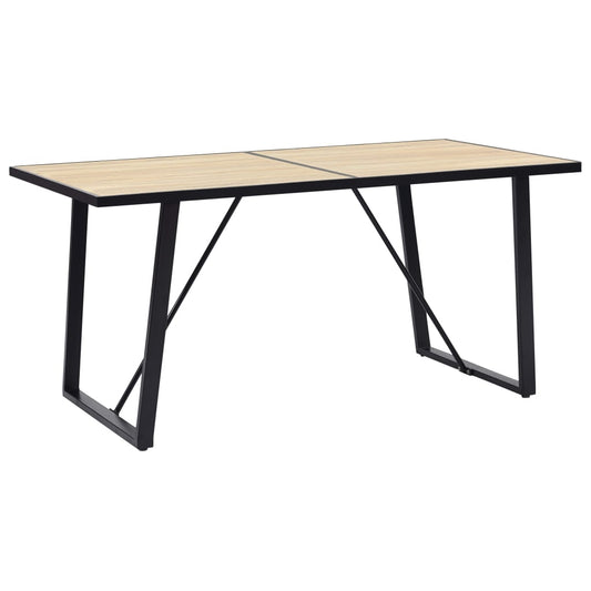 tölgyszínű MDF étkezőasztal 160 x 80 x 75 cm