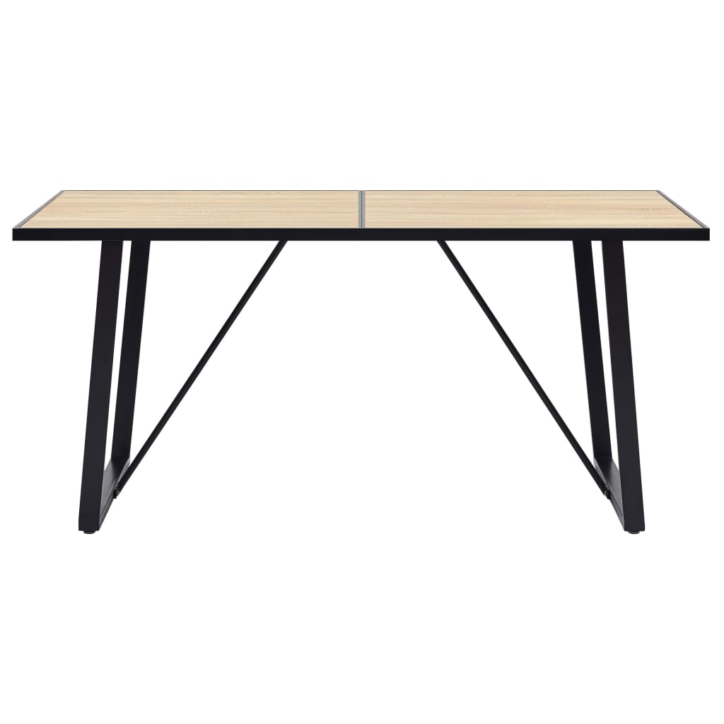 tölgyszínű MDF étkezőasztal 160 x 80 x 75 cm
