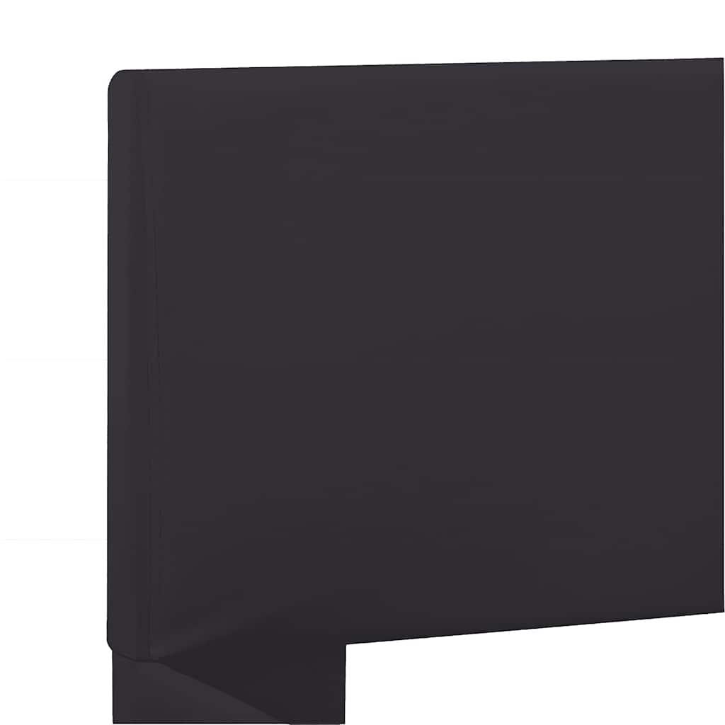 fekete LED-es műbőr ágykeret 160 x 200 cm