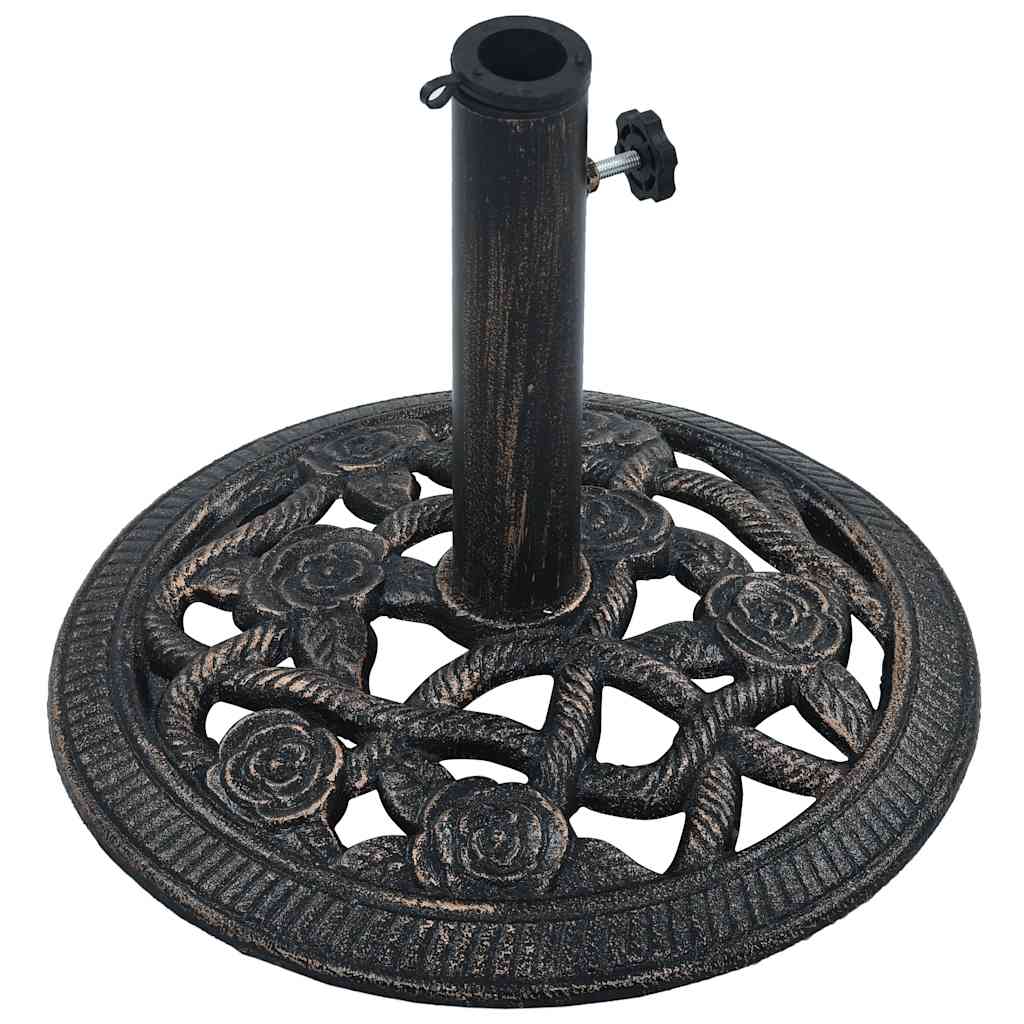 fekete és bronzszínű öntöttvas napernyőtalp 9 kg 40 cm
