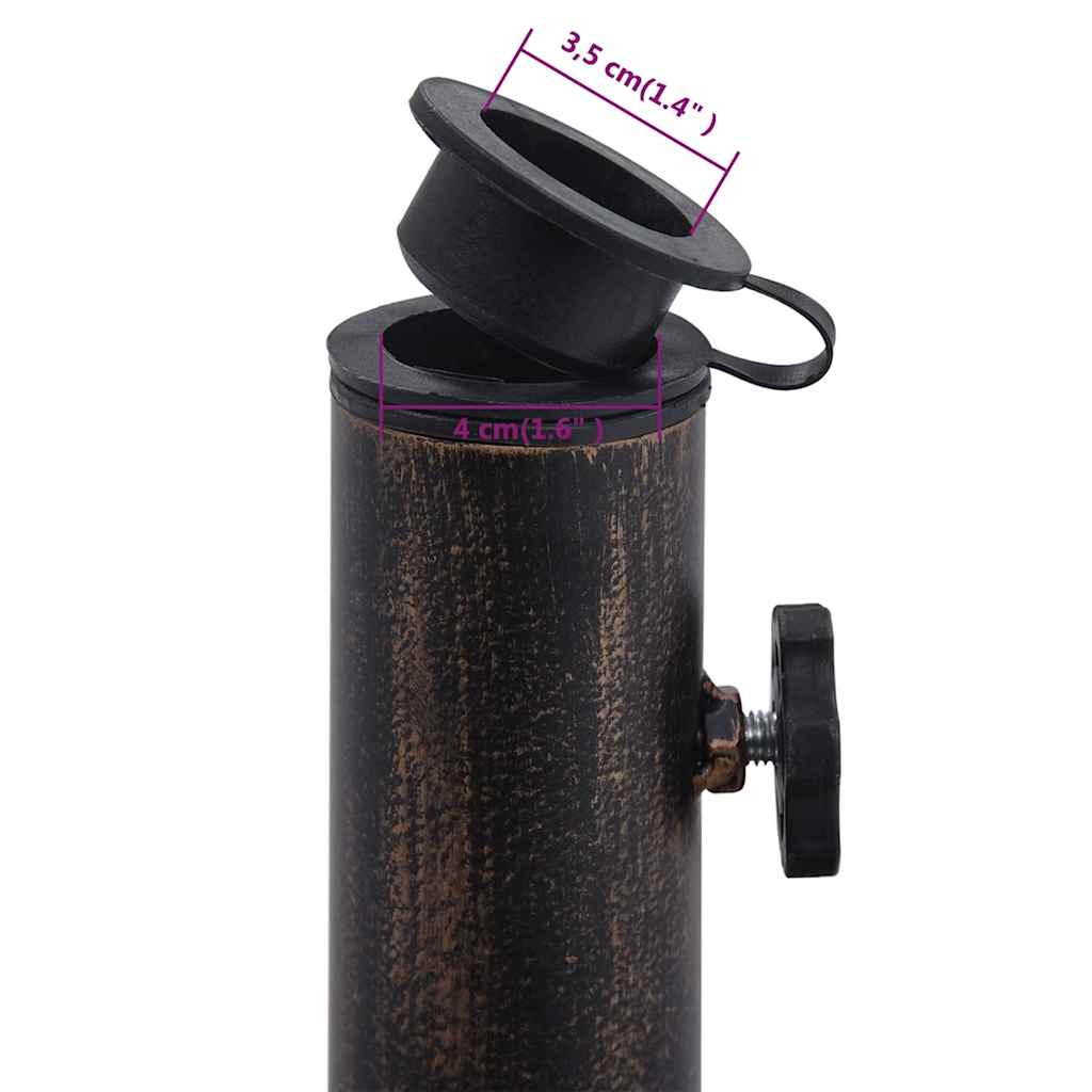 fekete és bronzszínű öntöttvas napernyőtalp 9 kg 40 cm