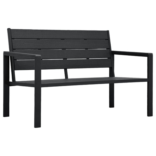 fekete fautánzatú HDPE kerti pad 120 cm